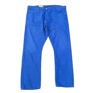 NWT Blue Polo by Ralph Lauren Slim Straight Hemp Denim Jeans Mens‎ 42 x 32